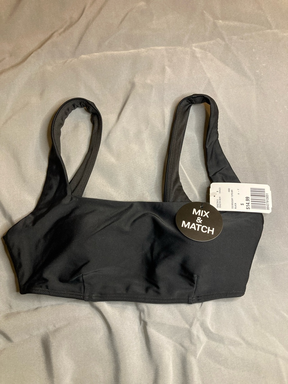 Forever 21 Black Swim Bandeau Top with Straps